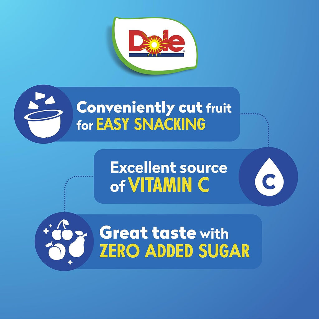 Dole Diced Peaches, Mandarin Oranges, and Cherry Mixed Fruit with No Sugar Added Variety Pack - Dole Fruit Bowls Snacks - 4 oz Bowls - 12 Pack