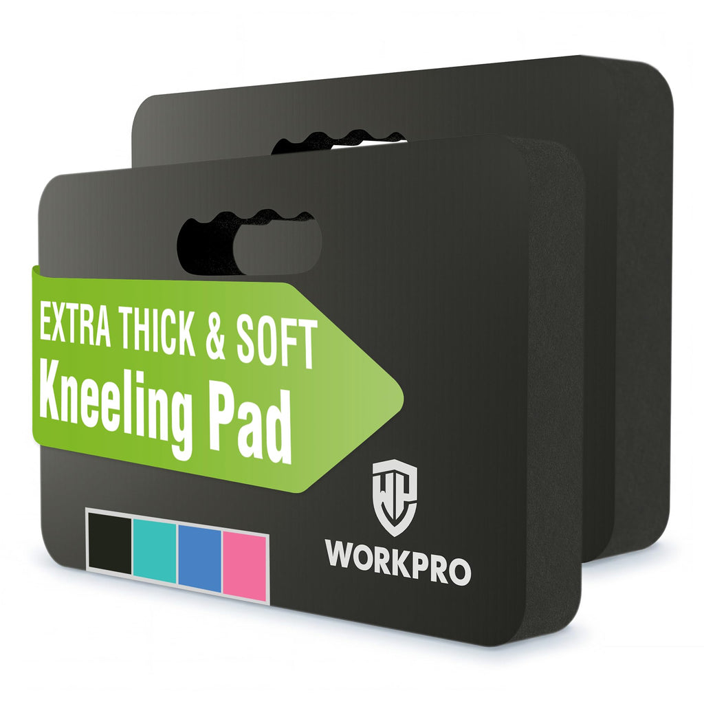 WORKPRO Extra Thick Kneeling Pad, 2 Pack, 17.5 x 11 x 1.5 in, Black | Soft NBR Foam Cushioning for Knee, Large Foam Kneeler Mat, For Gardening, Bathing Baby, Exercise, Workout Supplies