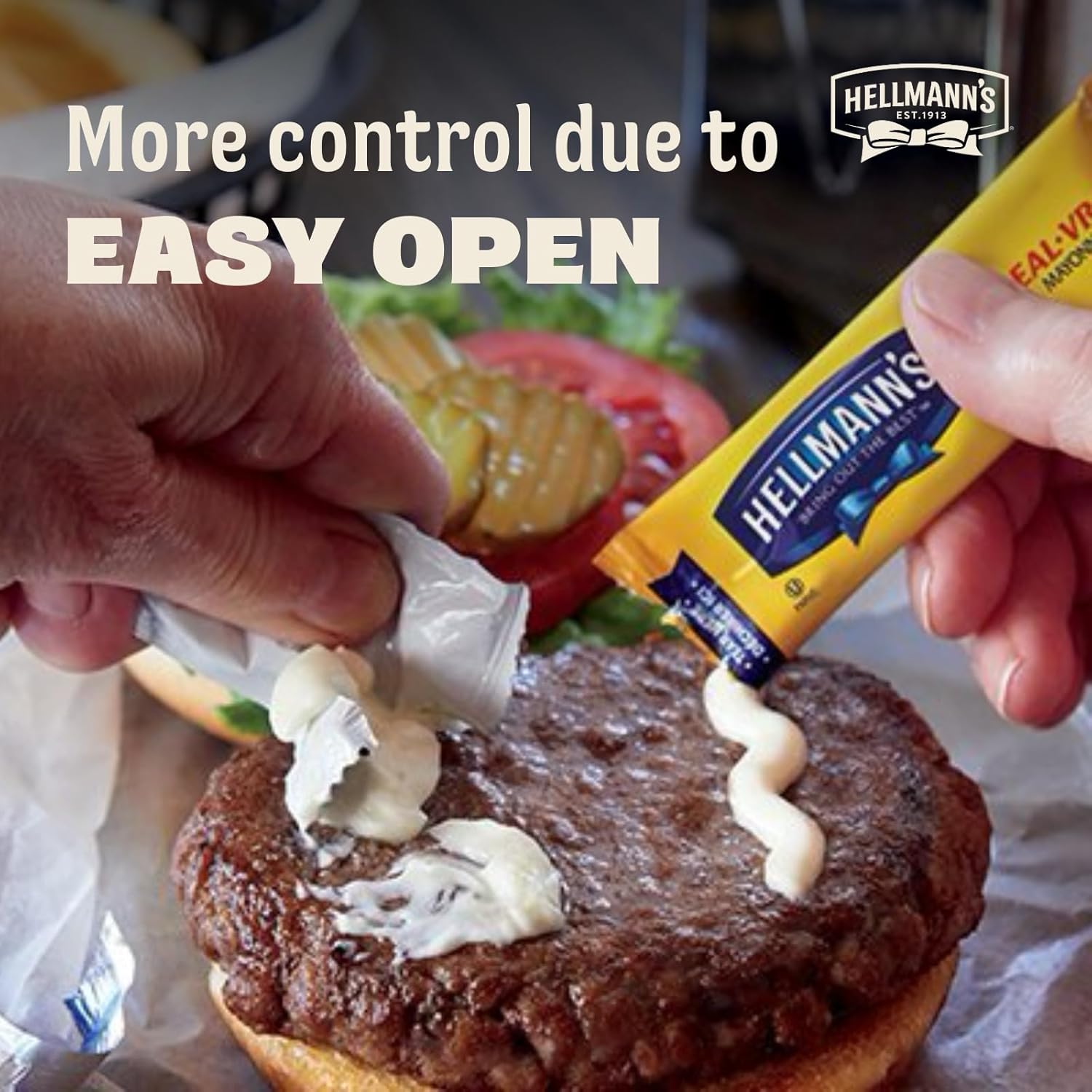 Hellmann's Real Mayonnaise Stick Packets Easy Open, Condiment for Sandwiches, Salads, Mayo Made with 100% Cage Free Eggs, Gluten Free, 0.38 oz, Pack of 210