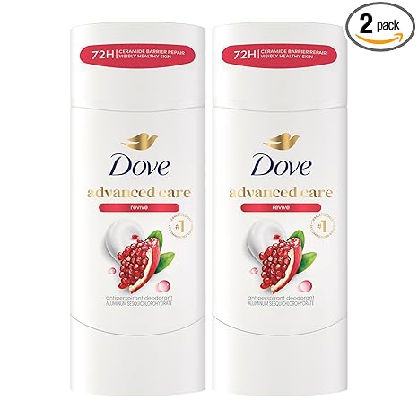 Dove Advanced Care Antiperspirant Deodorant for Women Twin Pack Revive 72 hour sweat and odor protection 2.6 oz (Packaging May Vary)