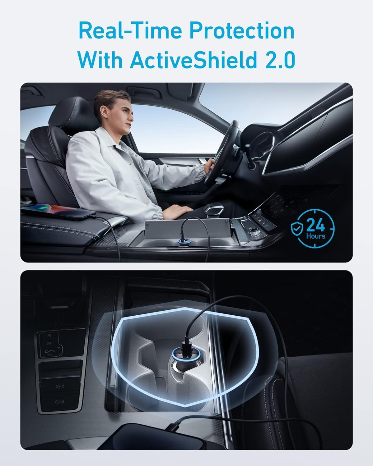 USB C Car Charger Adapter, Anker 52.5W Cigarette Lighter USB Charger, 323 Anker Car Charger with 30W PowerIQ 3.0 Fast Charging for iPhone 15/15 Plus/15 Pro/15 Pro Max, Galaxy S23/22, Pixel