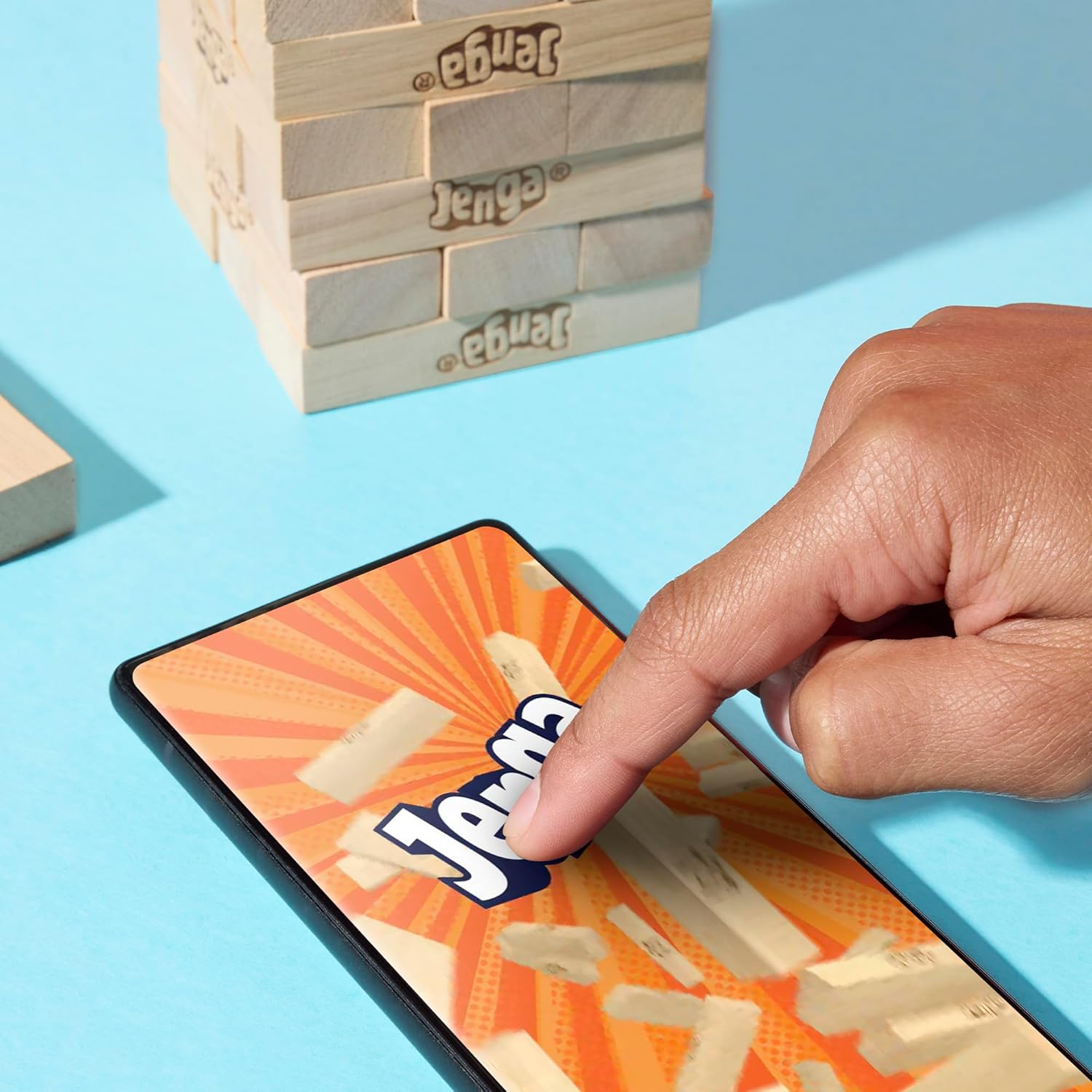 Hasbro Gaming Jenga Game | The Original Wood Block Game with Genuine Hardwood Blocks | Stacking Tower | Ages 6+ | 1 or More Players | Party Games for Kids | Family Games