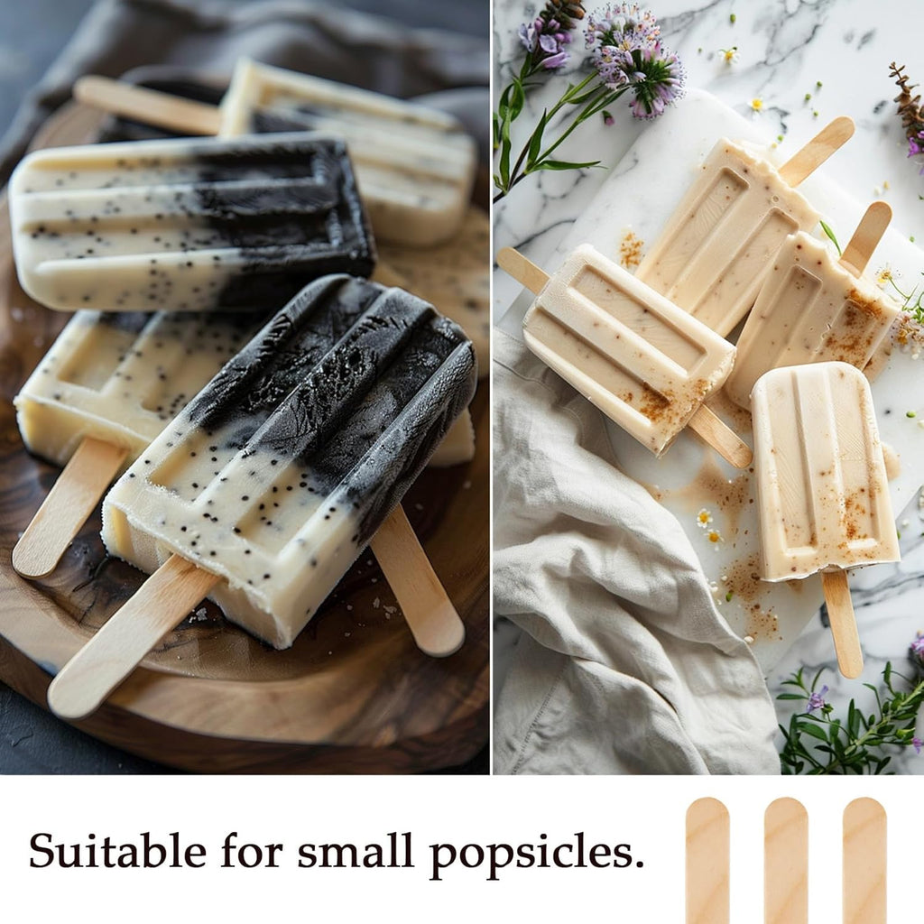 KTOJOY 200 Pcs Craft Sticks Ice Cream Sticks Natural Wood Popsicle Craft Sticks 4.5 inch Length Treat Sticks Ice Pop Sticks for DIY Crafts