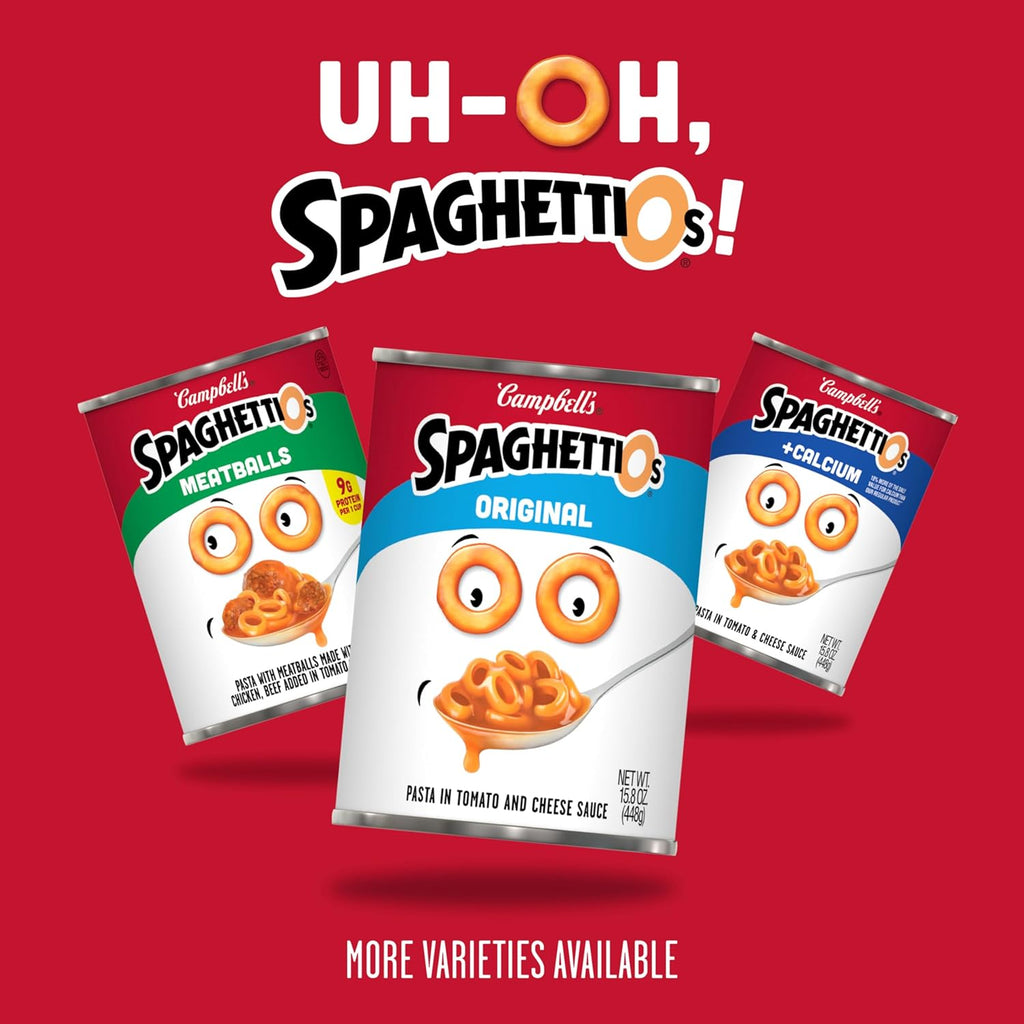 SpaghettiOs Canned Pasta with Meatballs, 15.6 oz Can (12 Pack)