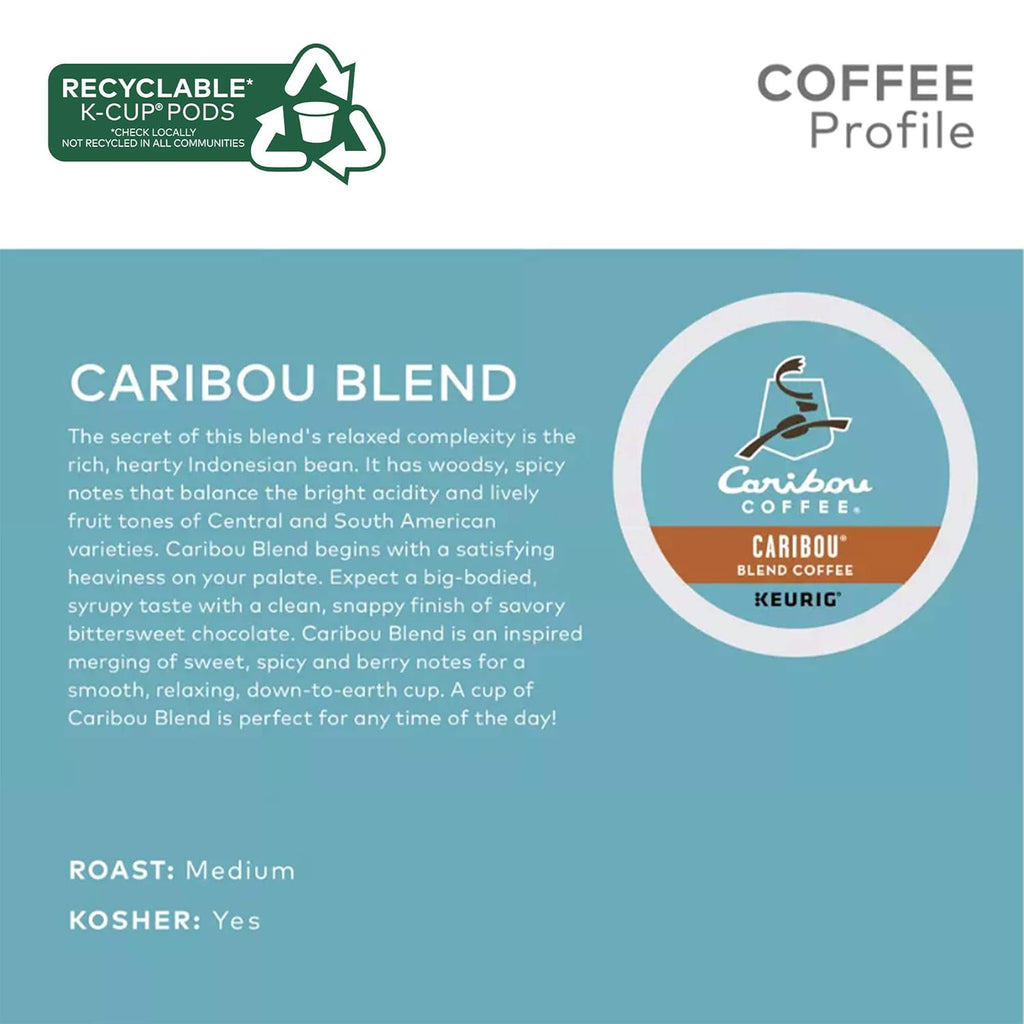Caribou Coffee Caribou Blend Keurig Single-Serve K-Cup Pod, Medium Roast Coffee, 72 Count