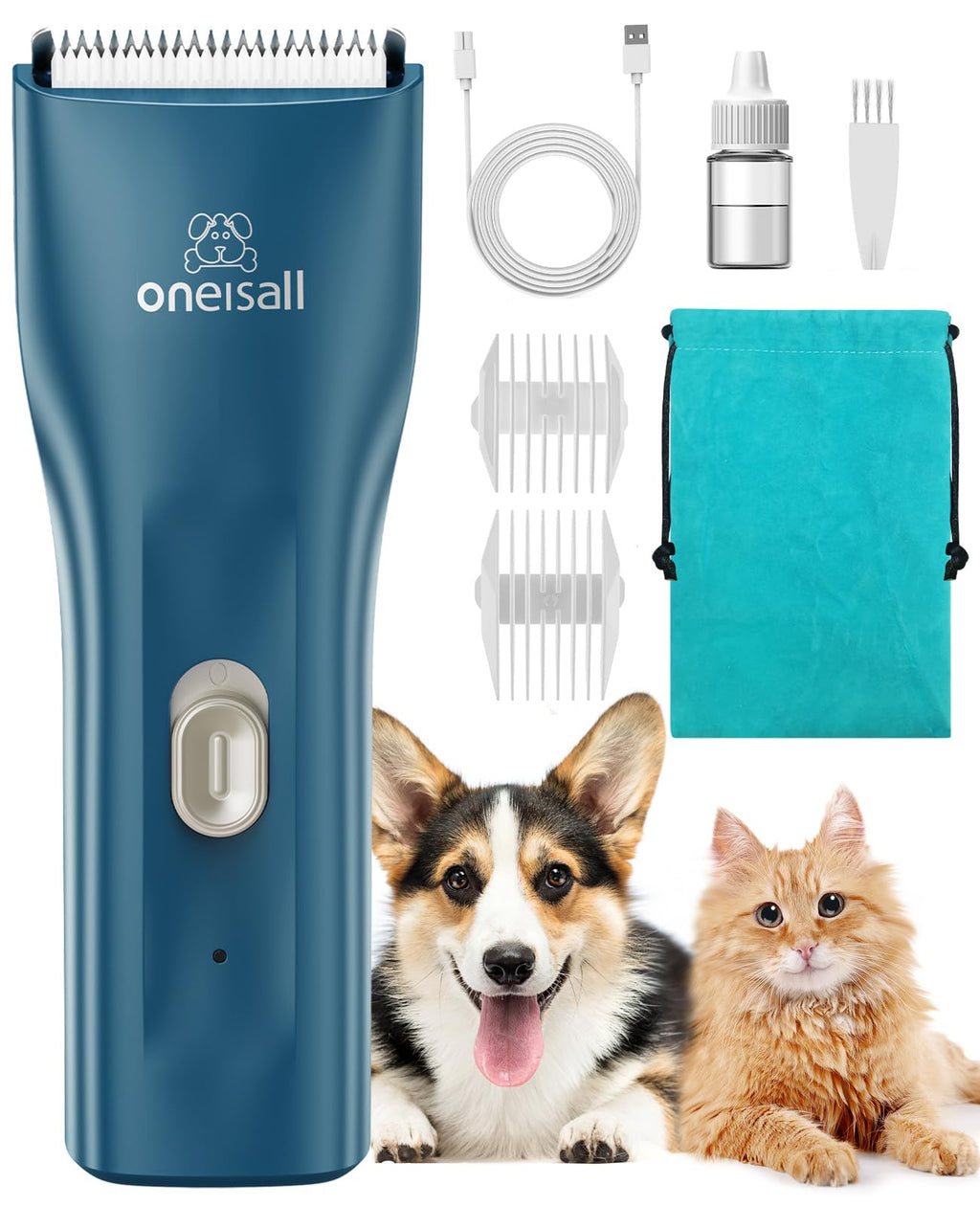 oneisall Pet Clipper for Cat Matted Hair, Green