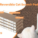 PatiencET Cat Scratch Pad with Box, 4 Pack Cardboard Cat Scratcher Lounge Bed for Indoor Cats, Reversible Corrugated Scratching Board Refill with Catnip
