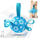 Interactive Dog Toys Dog Soccer Ball to Keep Them Busy,Durable Automatic Moving Jumping Dog Balls with Straps for Small/Medium/Large Dogs, USB Rechargeable,Not for Aggressive Chewers
