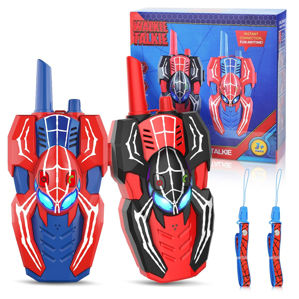 Spider Hero Walkie Talkies for Kids – 2 Pack Indoor & Outdoor Toys for Boys Ages 3-8, Birthday Gift for Children, Fun Two-Way Radios for Playtime & Adventures