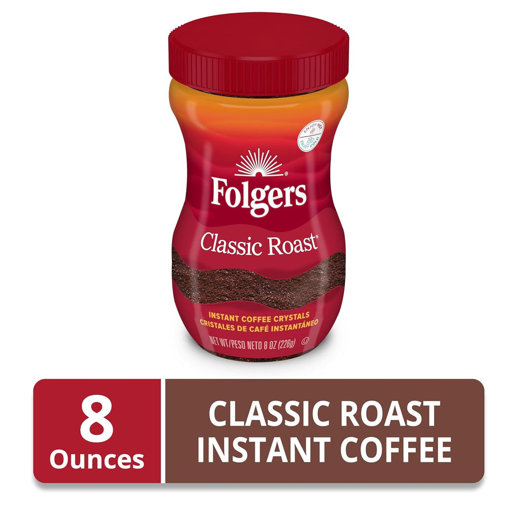 Folgers Classic Roast Instant Coffee, 8 Oz. Jar