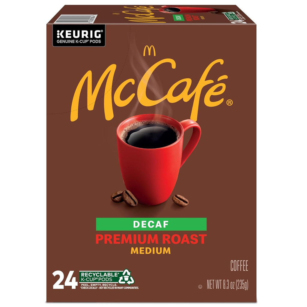 McCafe Premium Roast Decaf Coffee, Single Serve Keurig K-Cup Pods, Decaffeinated, 96 Count (4 Packs of 24)