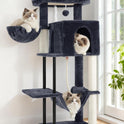 Gitelsnour Cat Tree, Cat Tower for Indoor Cats, 43.3 inch Cat Tree Tower with Sturdy Steel Tube, Hammock, Cat Condo for Small Cats and Kittens, Scratching Post, Smoky Gray GCT004SG