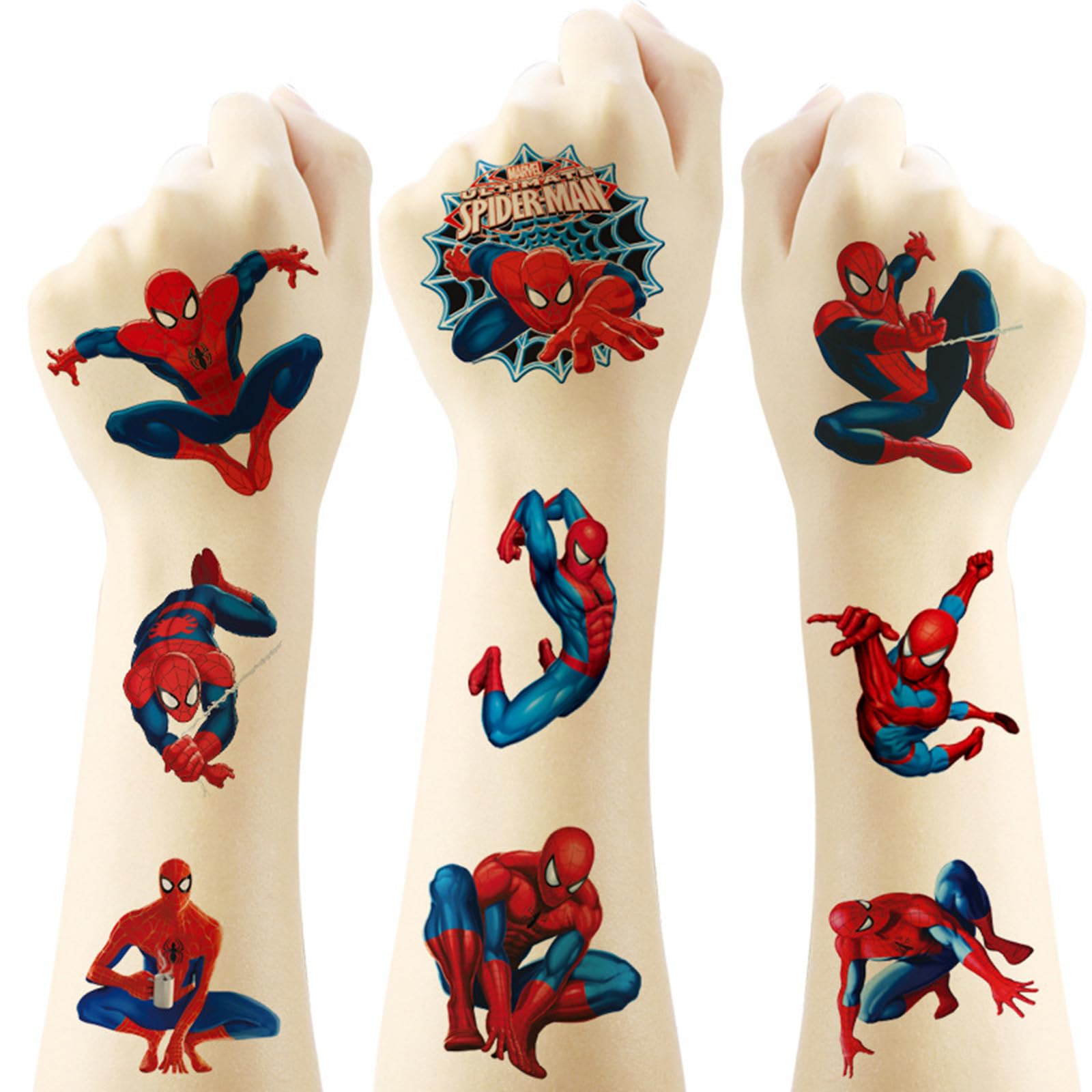 20 Sheets Spider-Man Temporary Tattoos, Birthday Party Favors, Cartoon Decoration Sticker Gifts for Home Activity Carnival Christmas Rewards (Spider)
