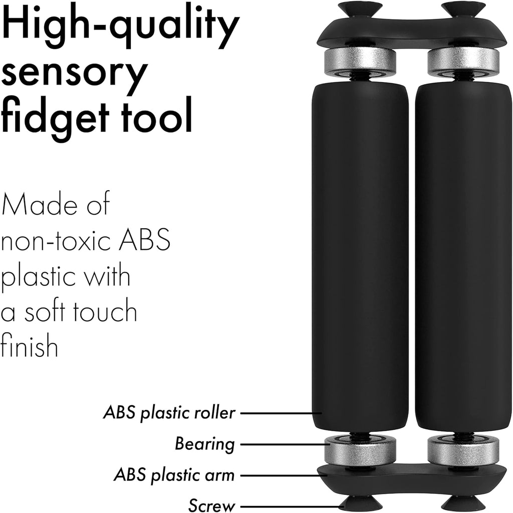 ONO Roller - Handheld Fidget Toy for Adults | Help Relieve Stress, Anxiety, Tension | Promotes Focus, Clarity | Compact, Portable Design (Junior Size/ABS Plastic, Black)