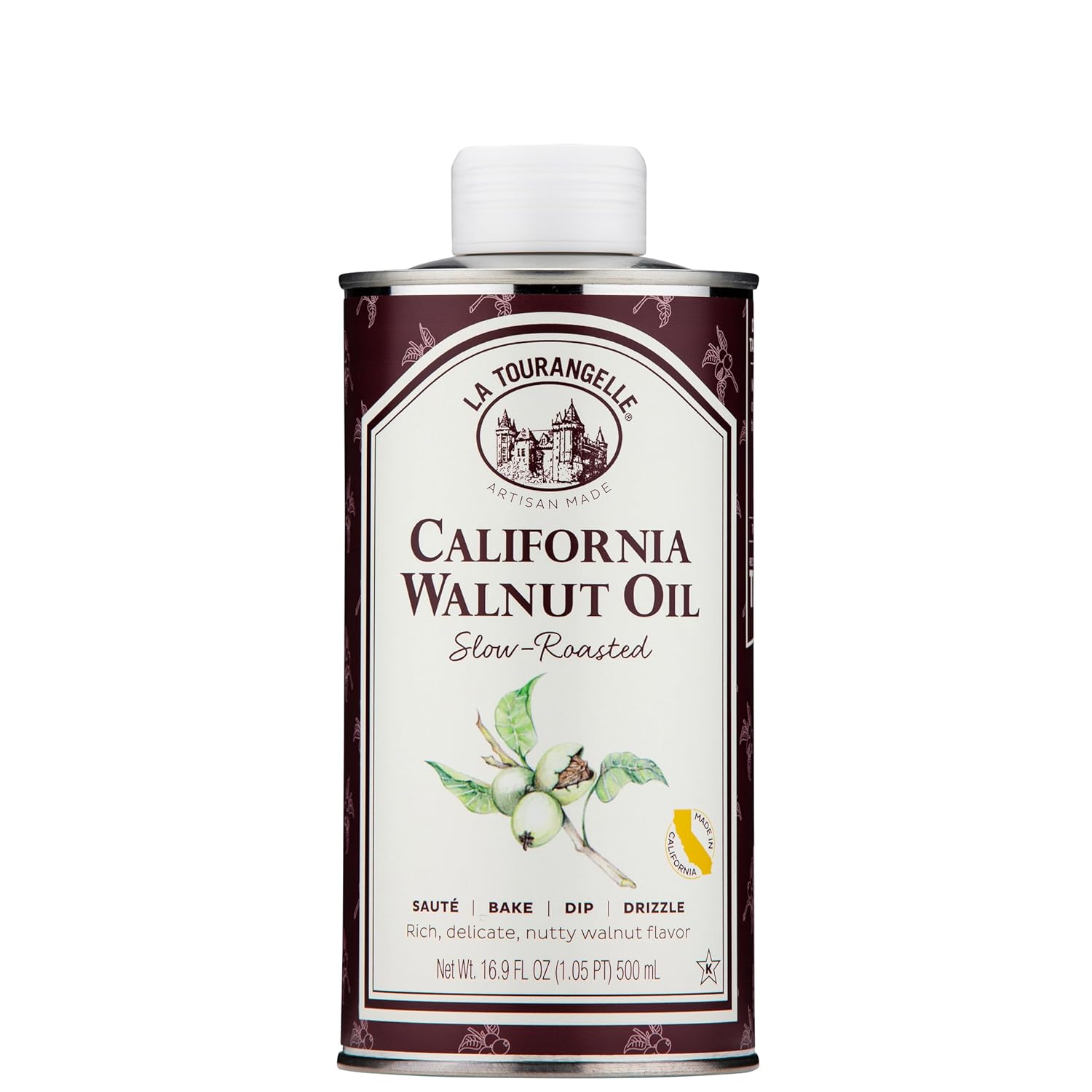 La Tourangelle, Roasted Walnut Oil, Plant-Based Source of Omega-3 Fatty Acid, Cooking, Baking, & Beauty, 16.9 Fl Oz