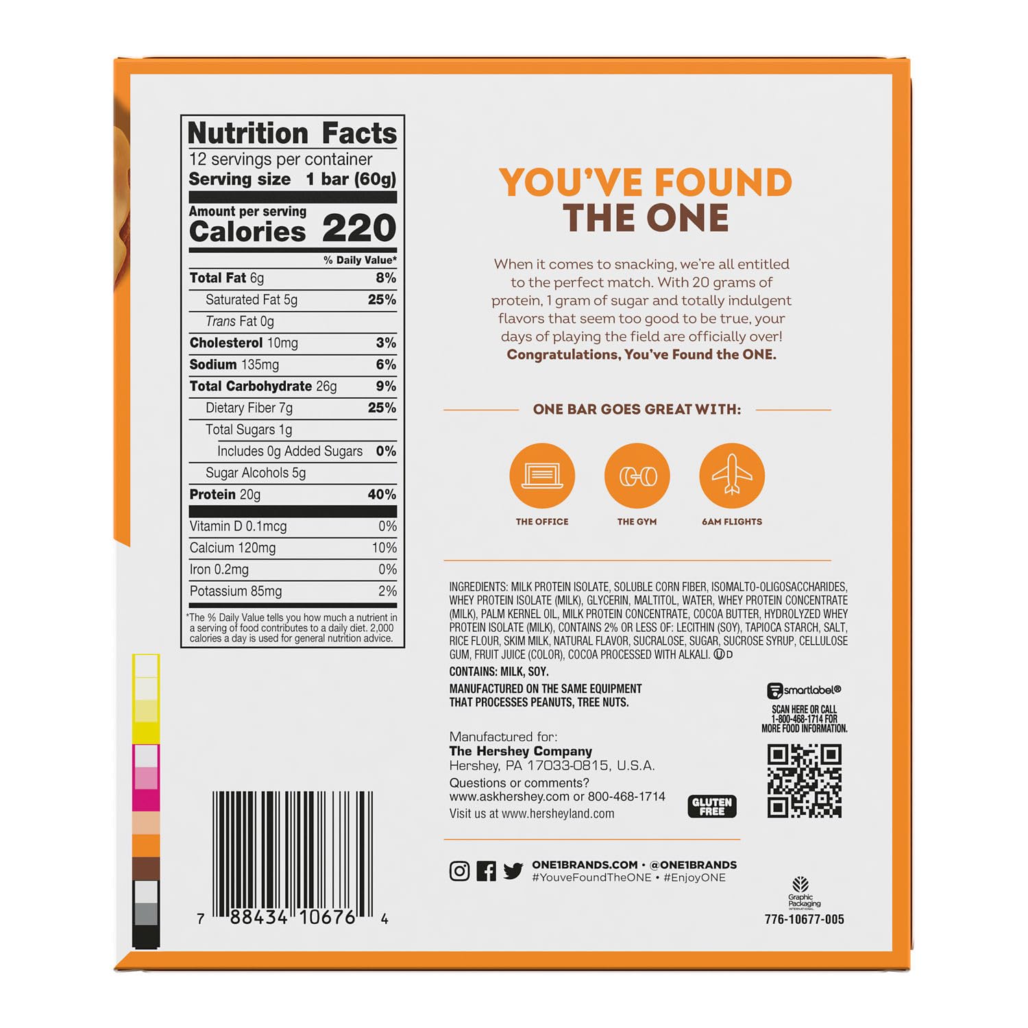 ONE Protein Bars, Maple Glazed Doughnut, Gluten Free with 20g Protein and 1g Sugar, Pantry Staples, 2.12 oz (12 Count)