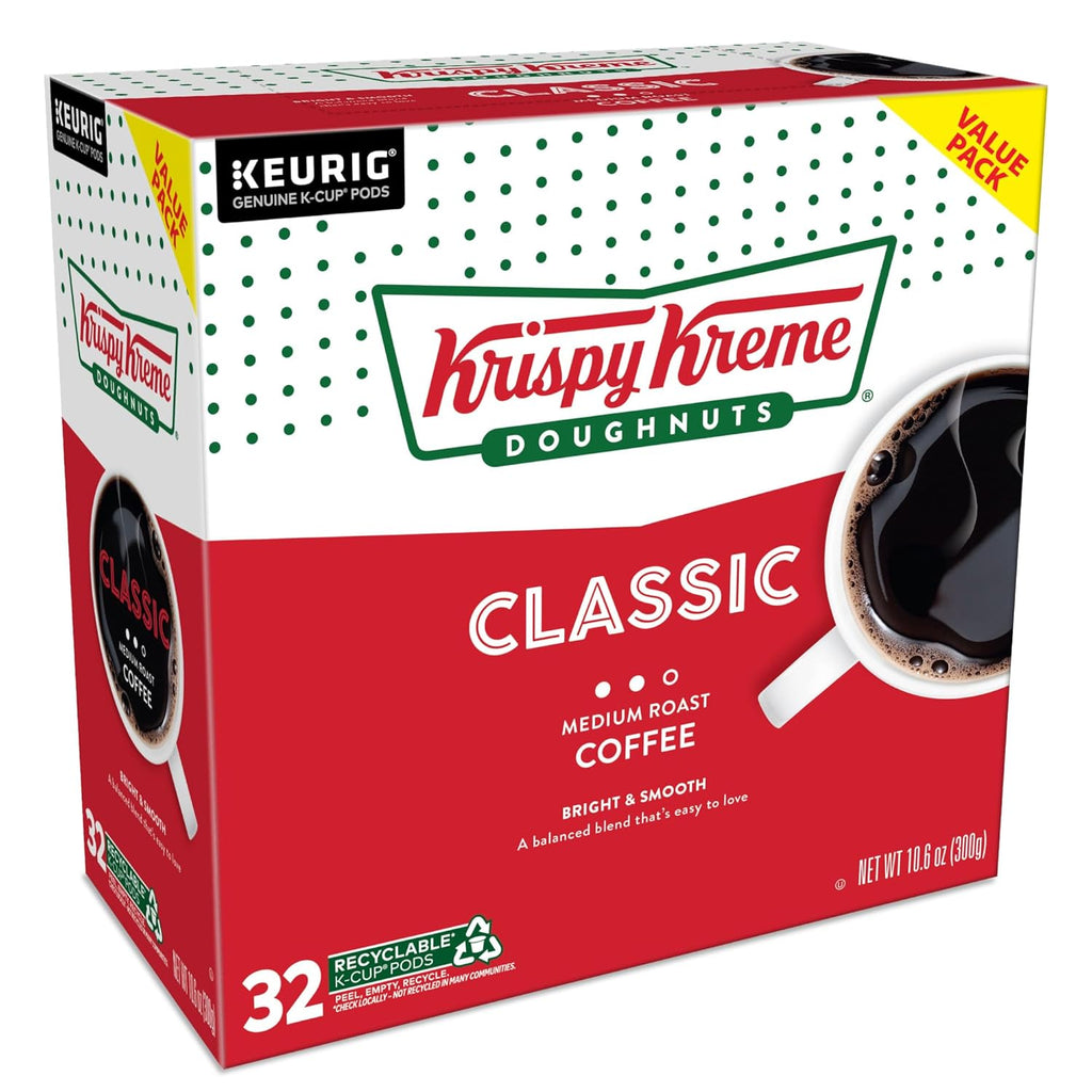 Krispy Kreme Classic, Single-Serve Keurig K-Cup Pods, Medium Roast Coffee, 32 Count