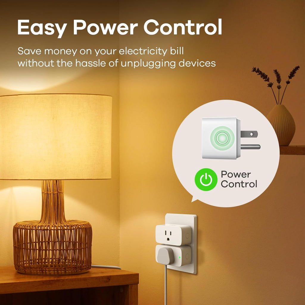 Linkind Matter Smart Plug, Work with Apple Home, Siri, Alexa, Google, SmartThings, Smart Home Smart Outlet Timer 15A/1800W, APP Remote Control & Schedule, ETL & FCC Certified, 2.4G Wi-Fi Only, 4 Pack