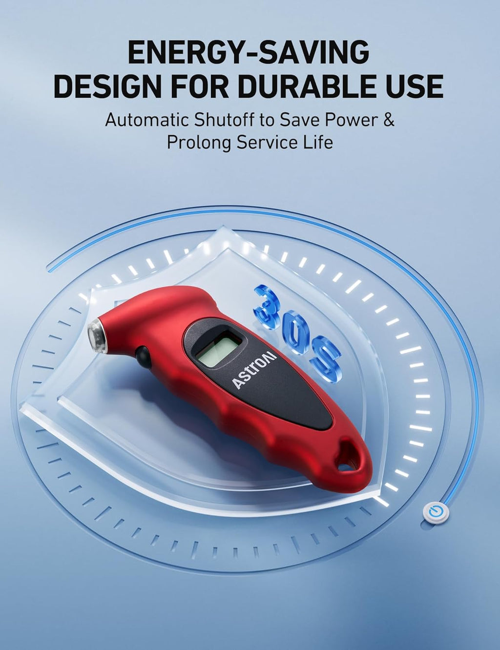 AstroAI Digital Tire Pressure Gauge 0-150PSI, Accurate in 0.1 Increments, Stocking Stuffers with Backlit LCD and Presta Valve Adaptor, 4 Units of Measurement for Car Truck Bicycle, Red