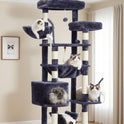 Gitelsnour Cat Tree, Cat Tower for Large Cats with 2 Big Platforms, 2 Baskets, condo and Toys, 63" Cat Scratching Posts for Indoor Cats, Smoky Gray GCT020G