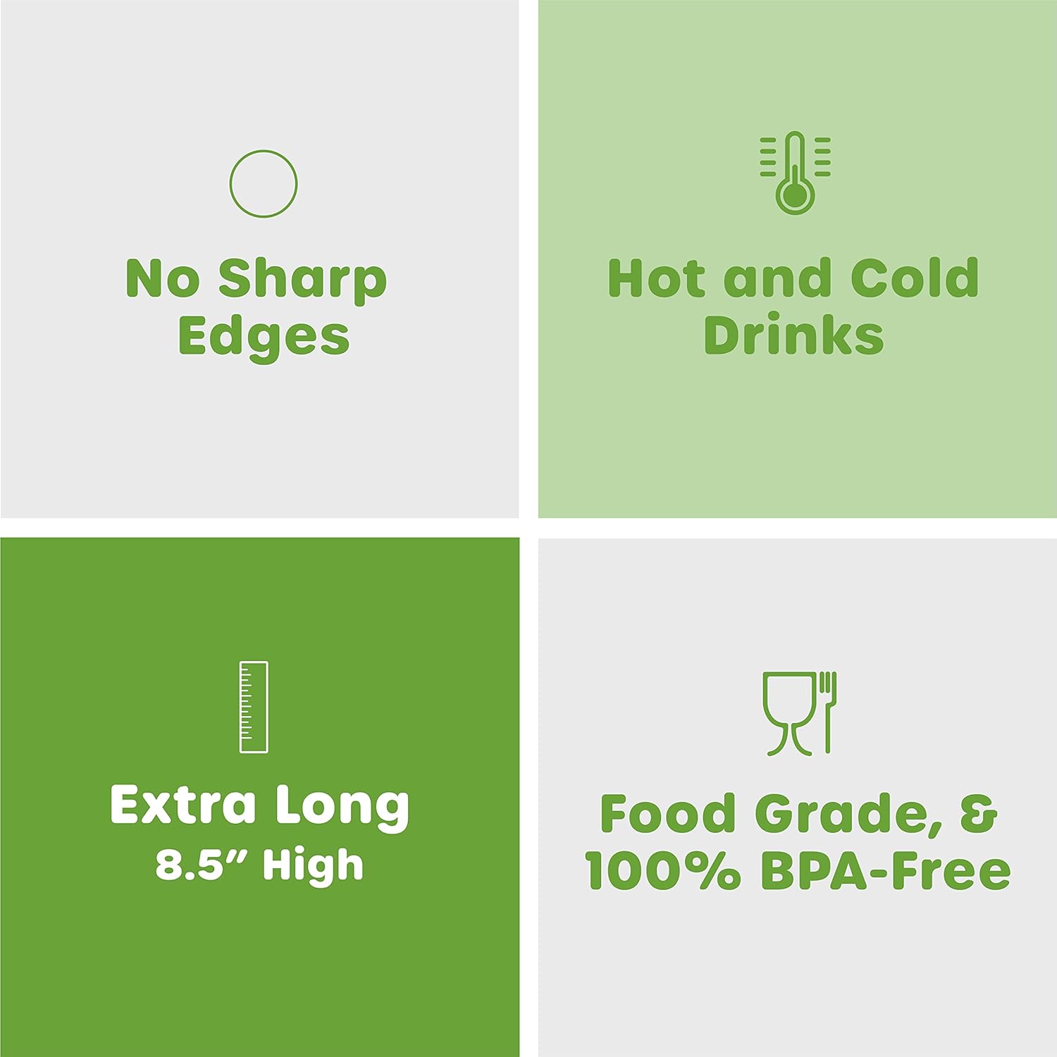 Comfy Package, [100 Count] Jumbo Plastic Smoothie Straws - 8.5" High - Assorted Colors