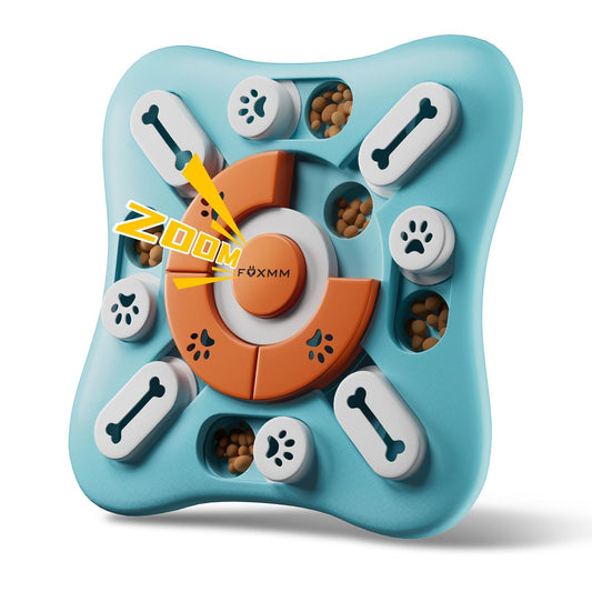 FOXMM Interactive Dog Treat Puzzle Toys for IQ Training & Mental Stimulating,Fun Slow Feeder,Large Medium Small Dogs Enrichment Toys with Squeak Design