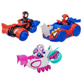 Marvel Spidey and his Amazing Friends Action Figure and Toy Vehicle 3 Pack, 3 Poseable 3-Inch Figures, 3 Vehicles, 3 Accessories, Super Hero Toys, 3+