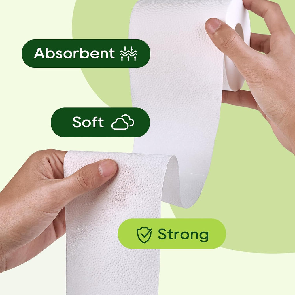 ECOLipak Bamboo Toilet Paper, Septic Safe Toilet Tissue, 24 Double Rolls, 320 Sheets Per Roll, Tree Free, Non Toxic, 2 Ply, Soft and Absorbent, Eco Friendly Dye-Free Paper