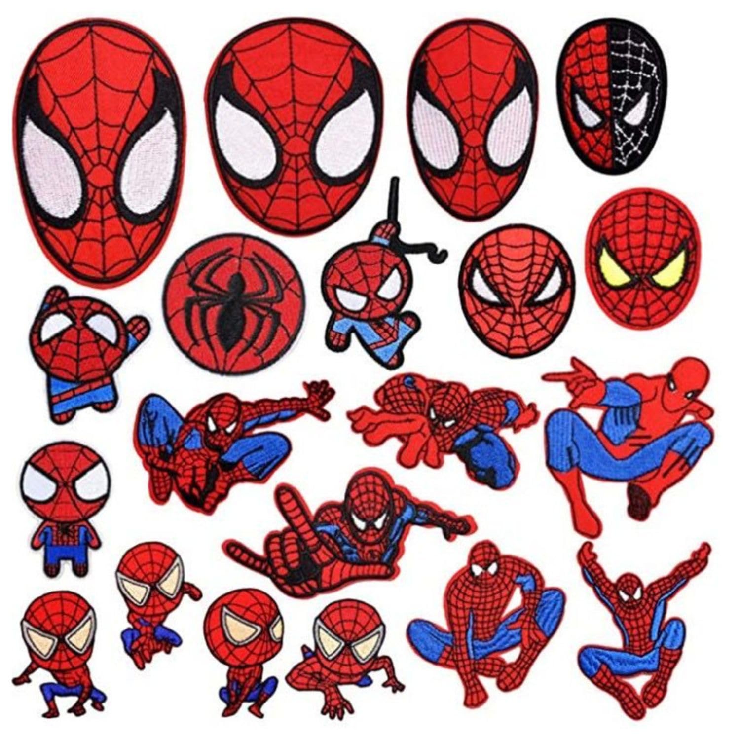 20pcs Cute Cartoon Spider Embroidered Iron On Patches, Anime Animals Sew On/Iron On Applique Embroidered Patches for T-Shirt, Jackets, Jeans, Vests,Hats, Backpacks,Bags