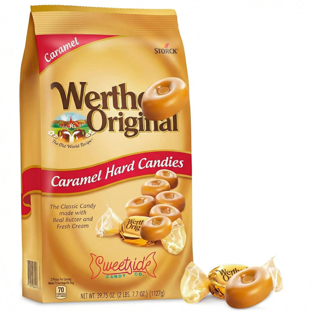 Original Caramel Hard Candy, 2.4LB Bulk Pack of Carmels Candy, Ideal for Sharing, Snacking, Parties and Gifting, Perfect for Stocking Up on Your Favorite Timeless Sweet Treat