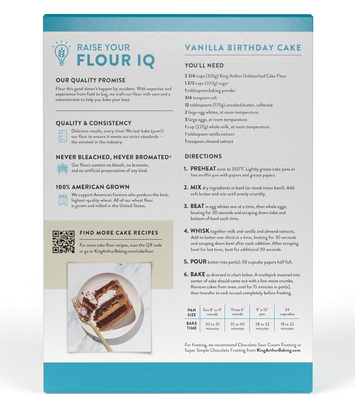 King Arthur, Cake Flour Unbleached and Unenriched, Non-GMO Project Verified, No Preservatives, 2 Pounds