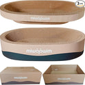 3PSC Cat Scratcher Cardboard, Oval Cat Scratch Pad Bowl Nest for Indoor Cats, Round Cat Scratching Board Corrugated Lounge Cat Bed, Furniture Protector for Couch