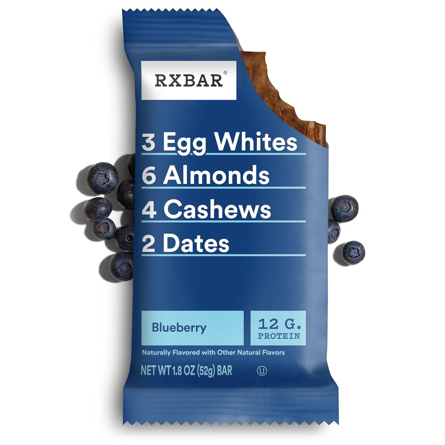 RXBAR Protein Bars, Protein Snack, Snack Bars, Blueberry, 22oz Box (12 Count)