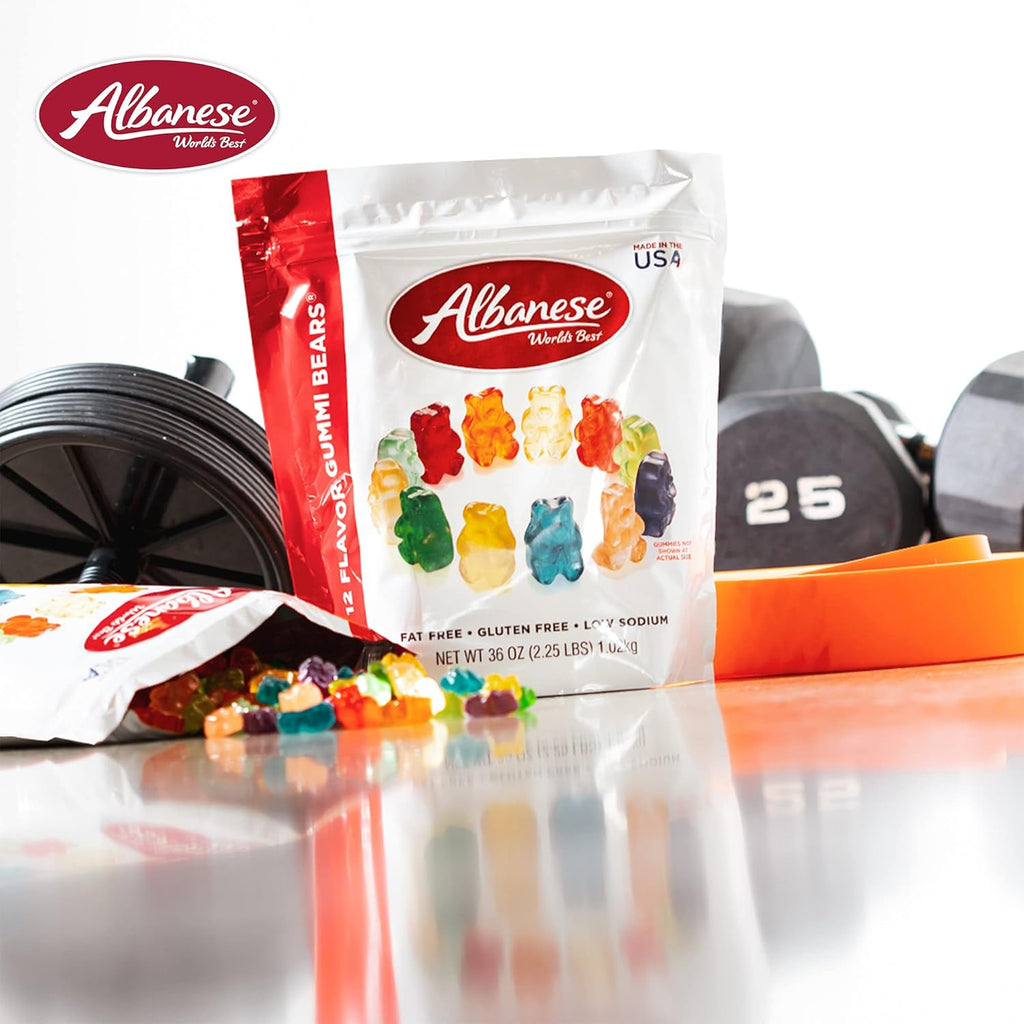 Albanese World's Best 12 Flavor Gummi Bears, 36oz Bag of Candy, Soft & Chewy Candy Snacks, Fruity Flavor Assortment