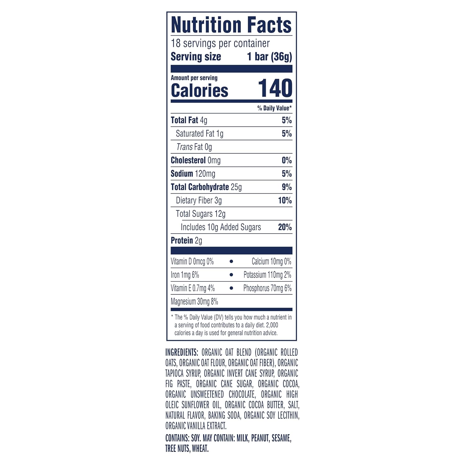 Zbar - Chocolate Brownie - Soft-Baked Energy Snack Bars - Non-GMO - 11g Whole Grains - USDA Organic Granola Bars (18 Pack)