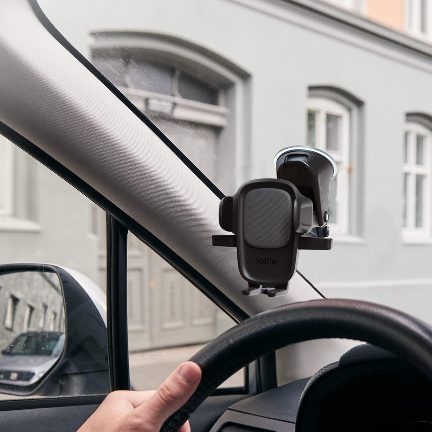 iOttie Easy One Touch Signature Dashboard & Windshield Universal Car Mount Phone Holder Desk Stand with Suction Cup Base and Telescopic Arm for iPhone, Samsung, Google, More Smartphones