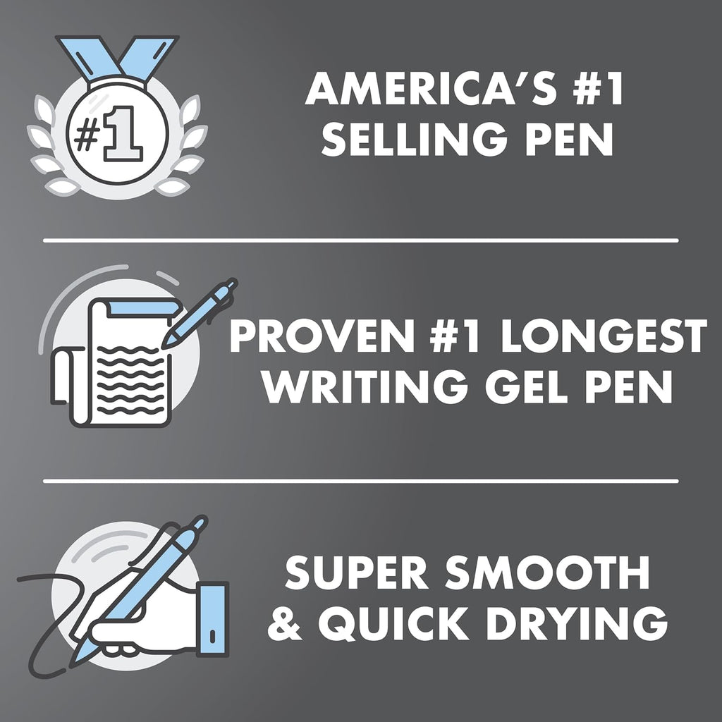 Pilot G2 Premium Gel Roller Pens 0.7, Fine Point Smooth Writing Pens Black, Pack of 12