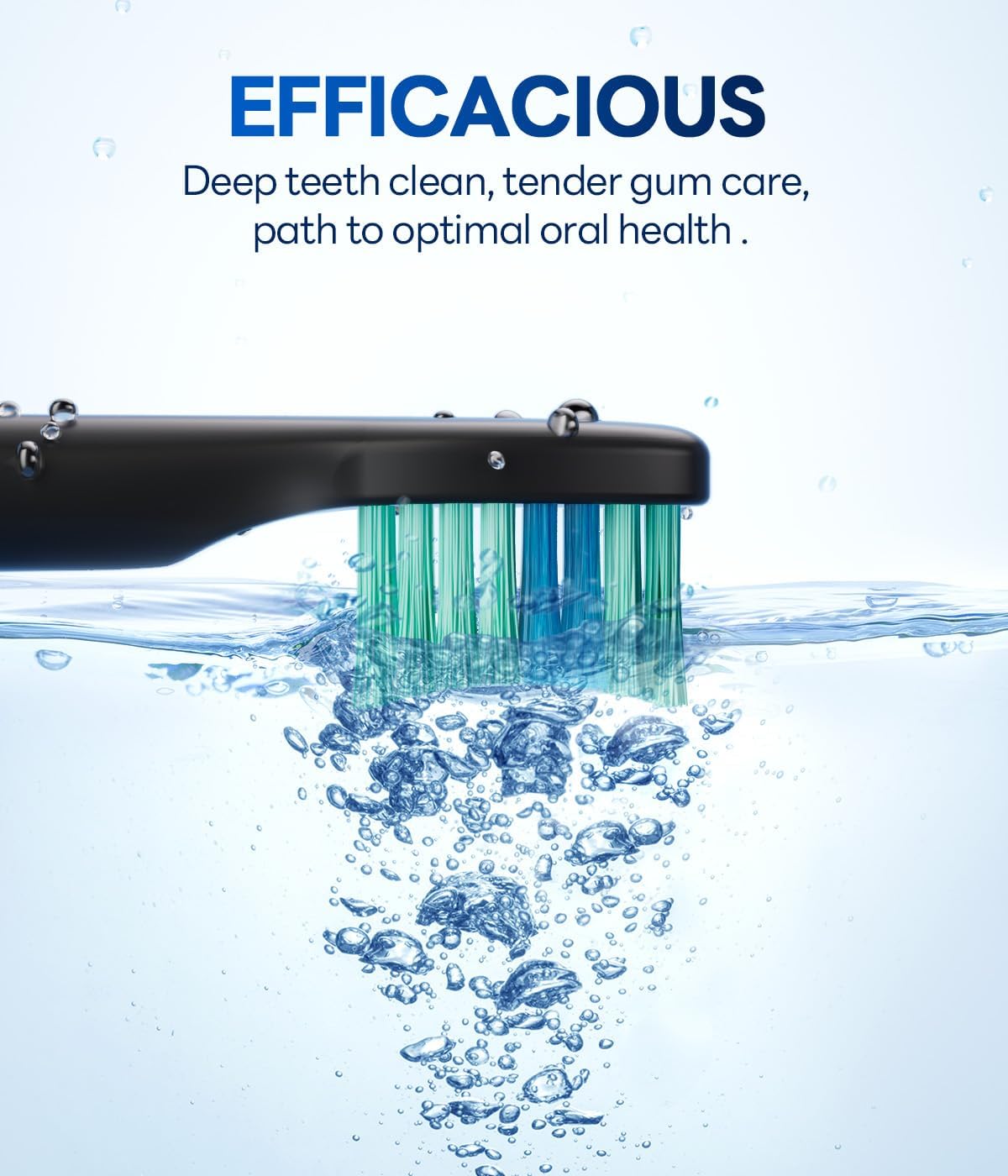 Bymore Electric Toothbrush for Adults, Sonic Rechargeable Toothbrush with 8 Brush Heads, 330-Day Battery, 5 Cleaning Modes & 2-Min Timer, Travel-Friendly Ultra Clean Design – Black
