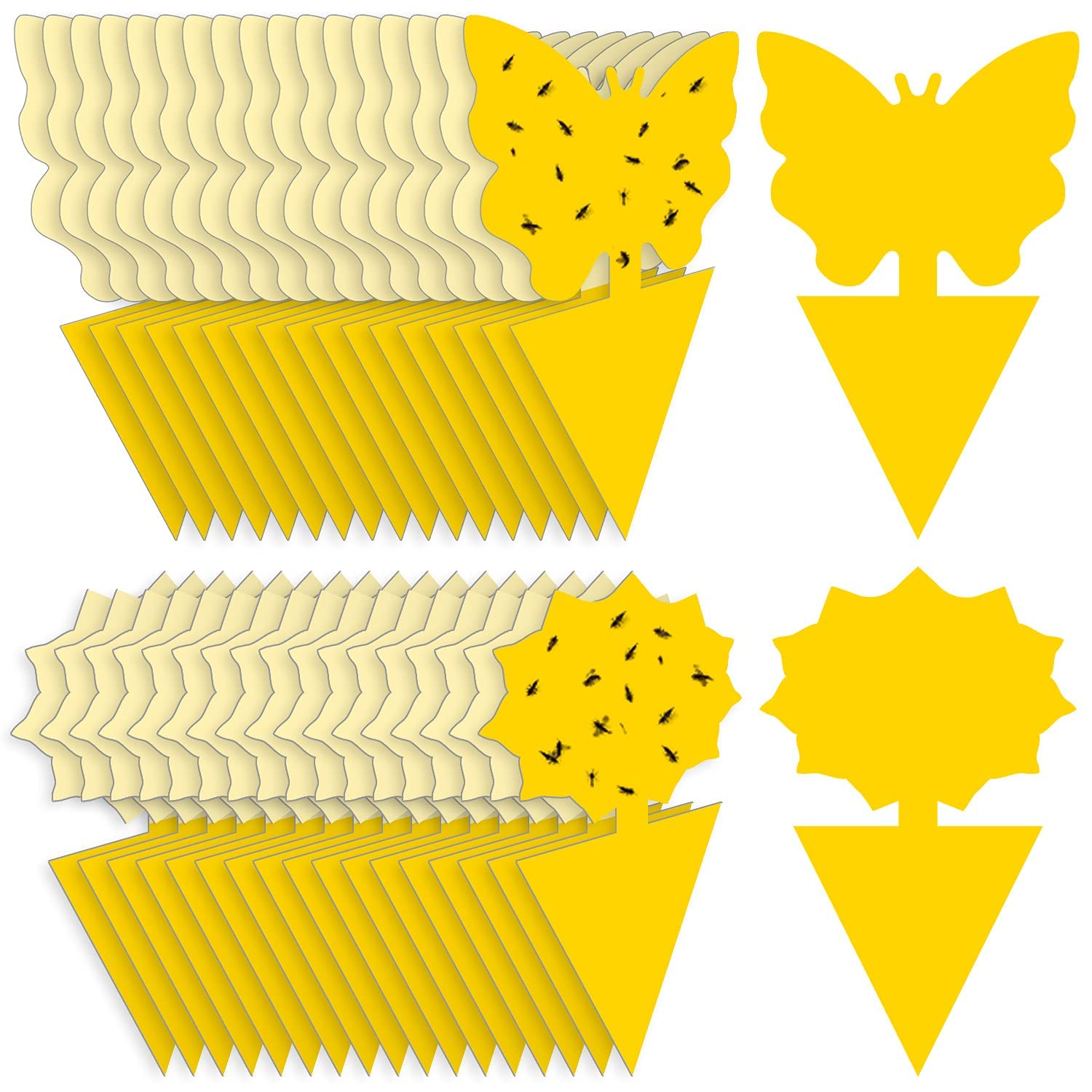 Fruit Fly Traps Fungus Gnat Traps Yellow Sticky Bug Traps 36 Pack No Harm and Odorless for Indoor Outdoor Use Protect The Plant