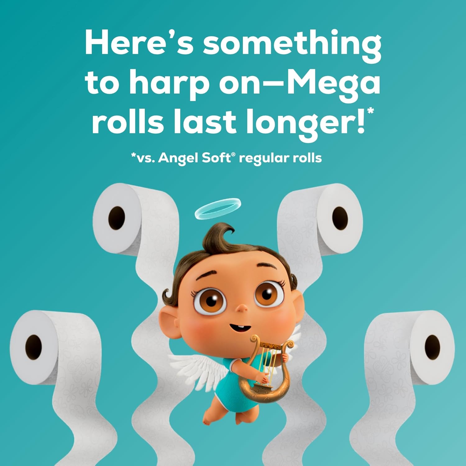 Angel Soft Toilet Paper with Fresh Linen Scented Tube, 8 Mega Rolls = 32 Regular Rolls, Soft and Strong Toilet Tissue
