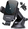 CHGeek Wireless Car Charger, 15W Fast Charging Auto Clamping Car Charger Phone Mount Phone Holder fit for iPhone 16 15 14 13 12 Pro Max 11 XR XS, Samsung Galaxy S24 Ultra S23 S22 S21, S20, S10+, Black