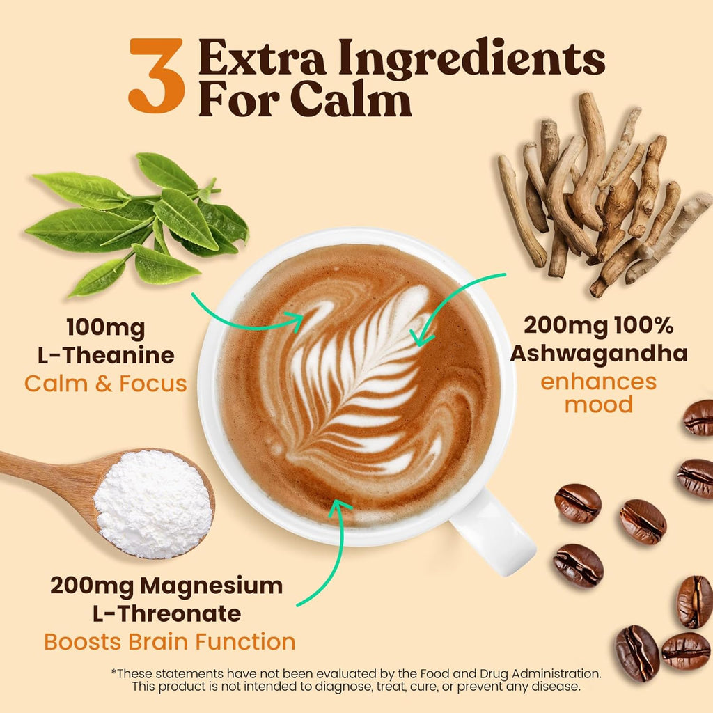 Venture Pal 48000mg Mushroom Coffee with 12 Adaptogenic Mushrooms, Lion's Mane, Cordyceps, Turkey tail, Reishi, Ashwagandha & Probiotics, Instant Coffee for Focus, Digestion & Immunity, 40 Servings