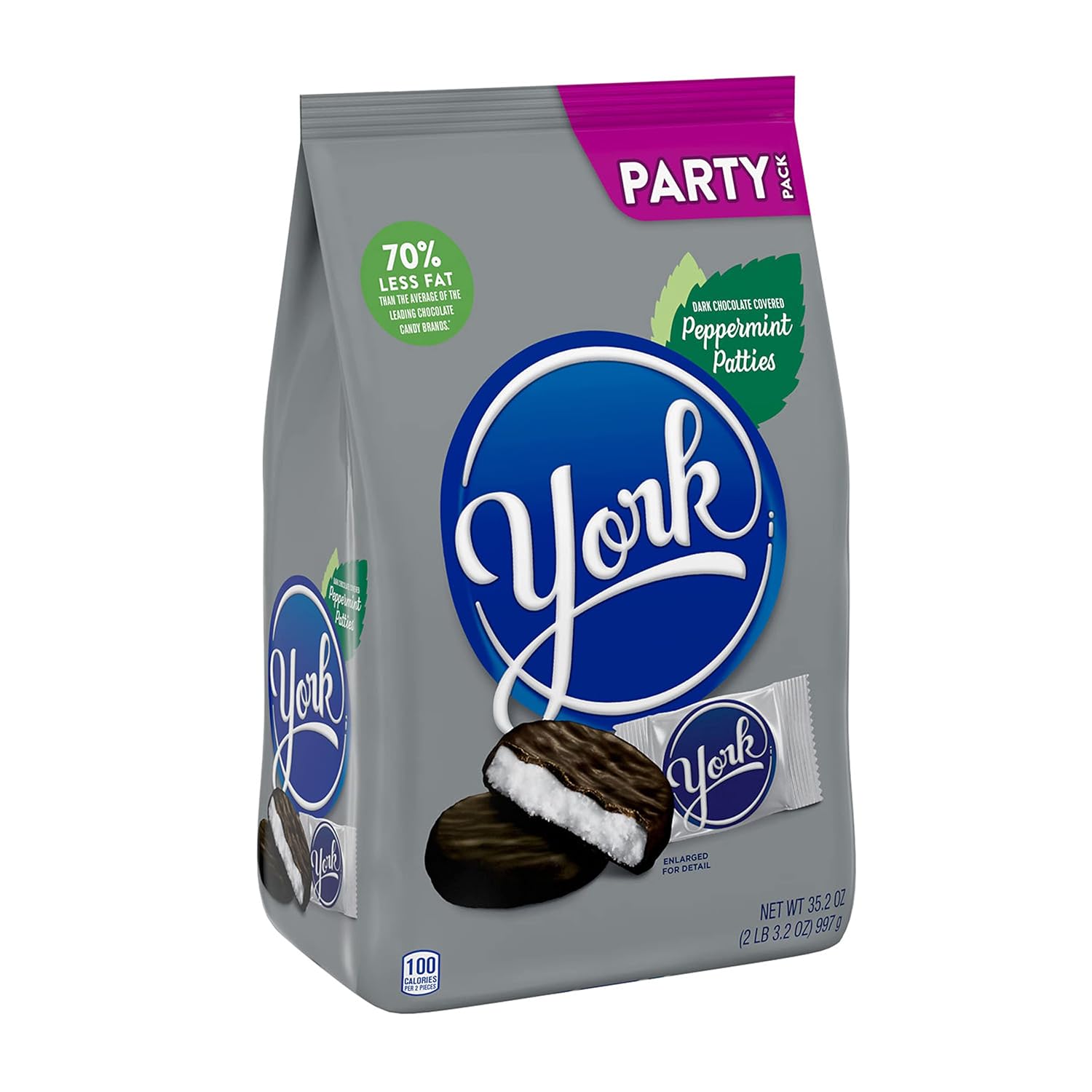 YORK Dark Chocolate Peppermint Pattie Miniatures, Holiday Candy Party Pack, Great Stocking Stuffer 35.2 oz