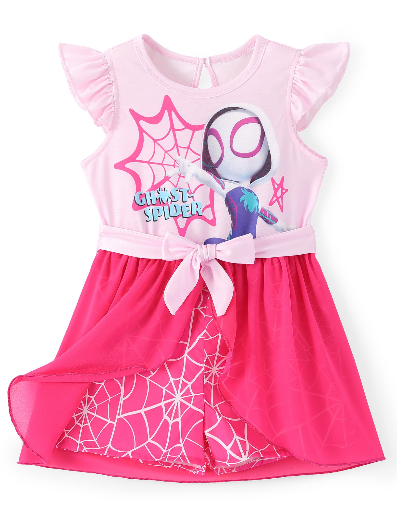 Disney Princess Frozen Elsa Minnie Mouse Stitch Toddler Girl Romper With Skirt Overlay Summer Jumpsuit with Bow 2-6 Years