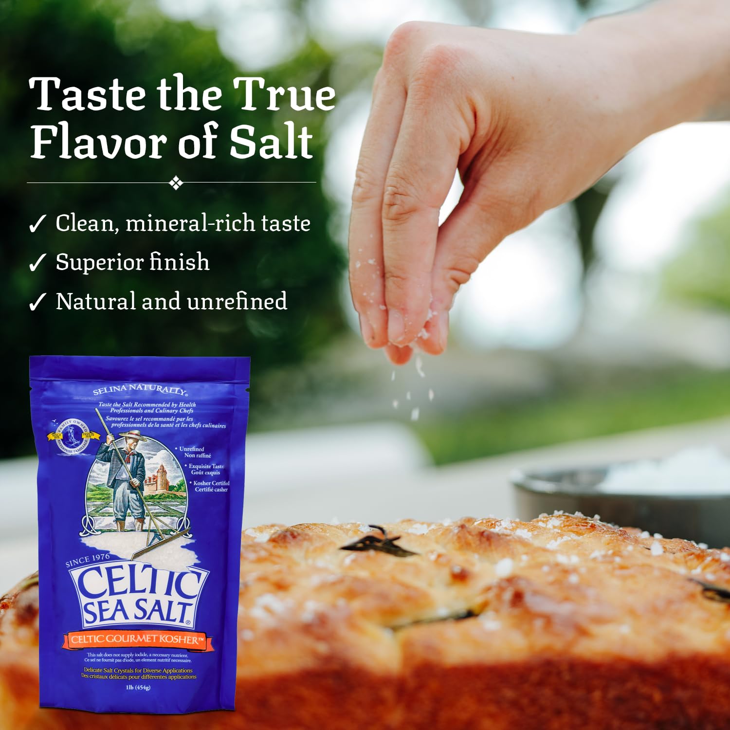 Celtic Sea Salt Kosher, 1 lb Resealable Bag, Unrefined Mineral-rich, Chef-Trusted Exquisite Taste, Hand-Harvested, Family Founded Since 1976