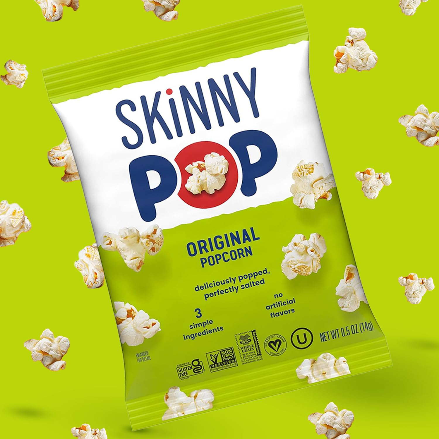 SkinnyPop Popcorn, Original and Dairy Free White Cheddar, Gluten Free, Non-GMO, 0.5oz Individual Size Snack Bags (18 Count)