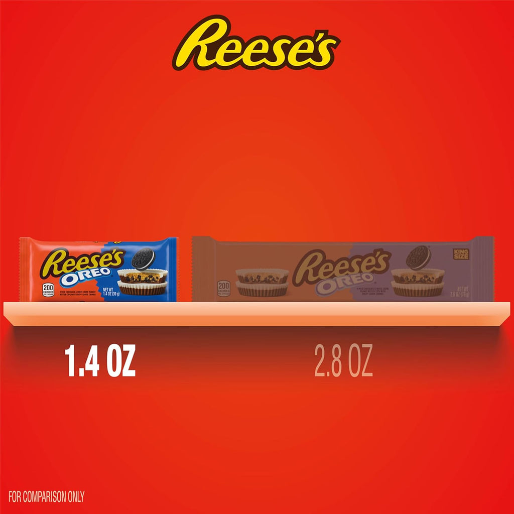 REESE'S OREO Milk Chocolate and White Creme Peanut Butter Cups, Candy Packs, 1.4 oz (24 Count)