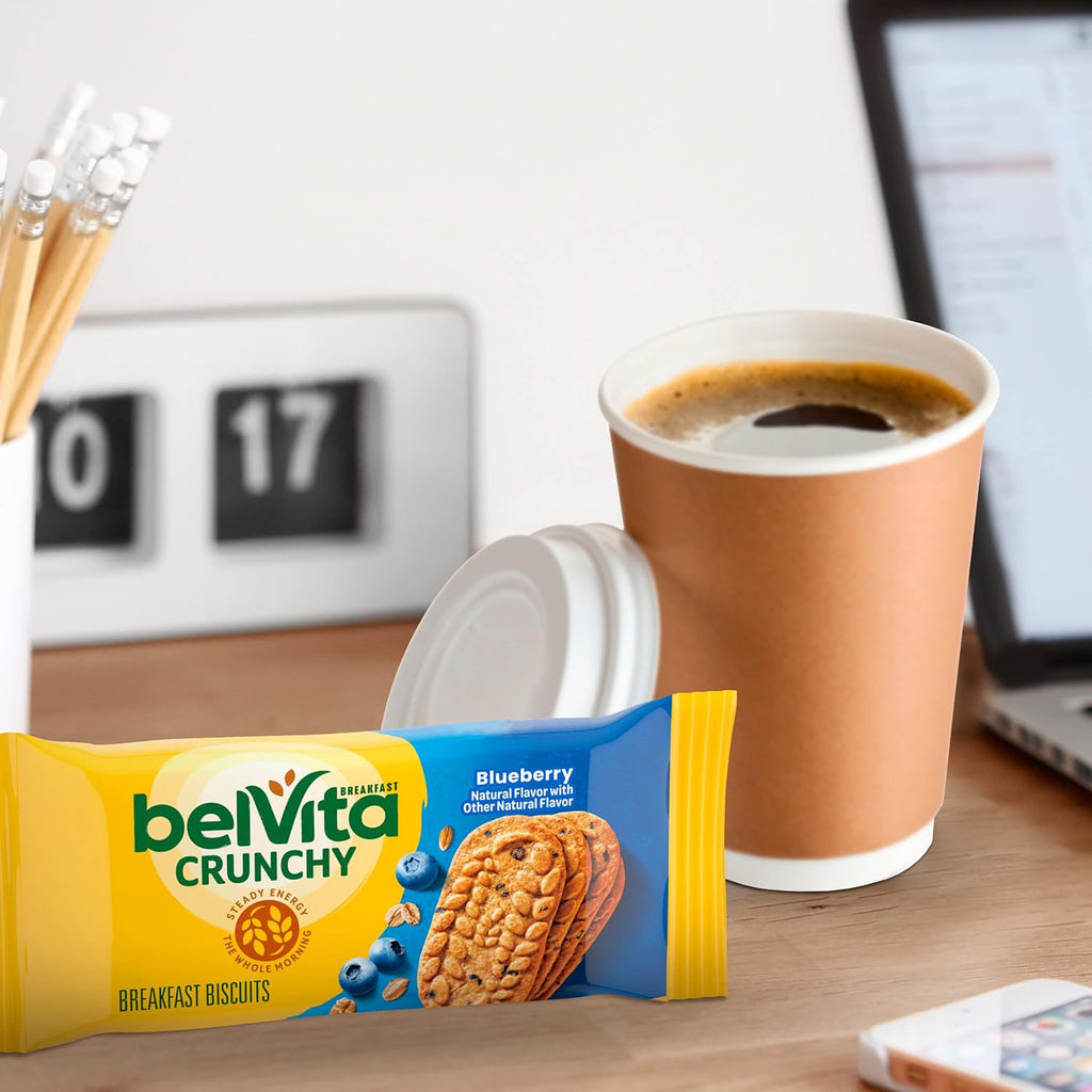 belVita Breakfast Bars Biscuits, Blueberry, Value Pack, 12 Packs (4 Biscuits Per Pack)