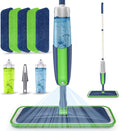 Spray Wet Mops for Hardwood Floor Cleaning: MEXERRIS Floor Mop with 5 Washable Pads for Swiffer Powermop & 2 Refillable Bottles - Home Commercial Dust Dry Mops for Wood Laminate Vinyl Tiles Ceramic