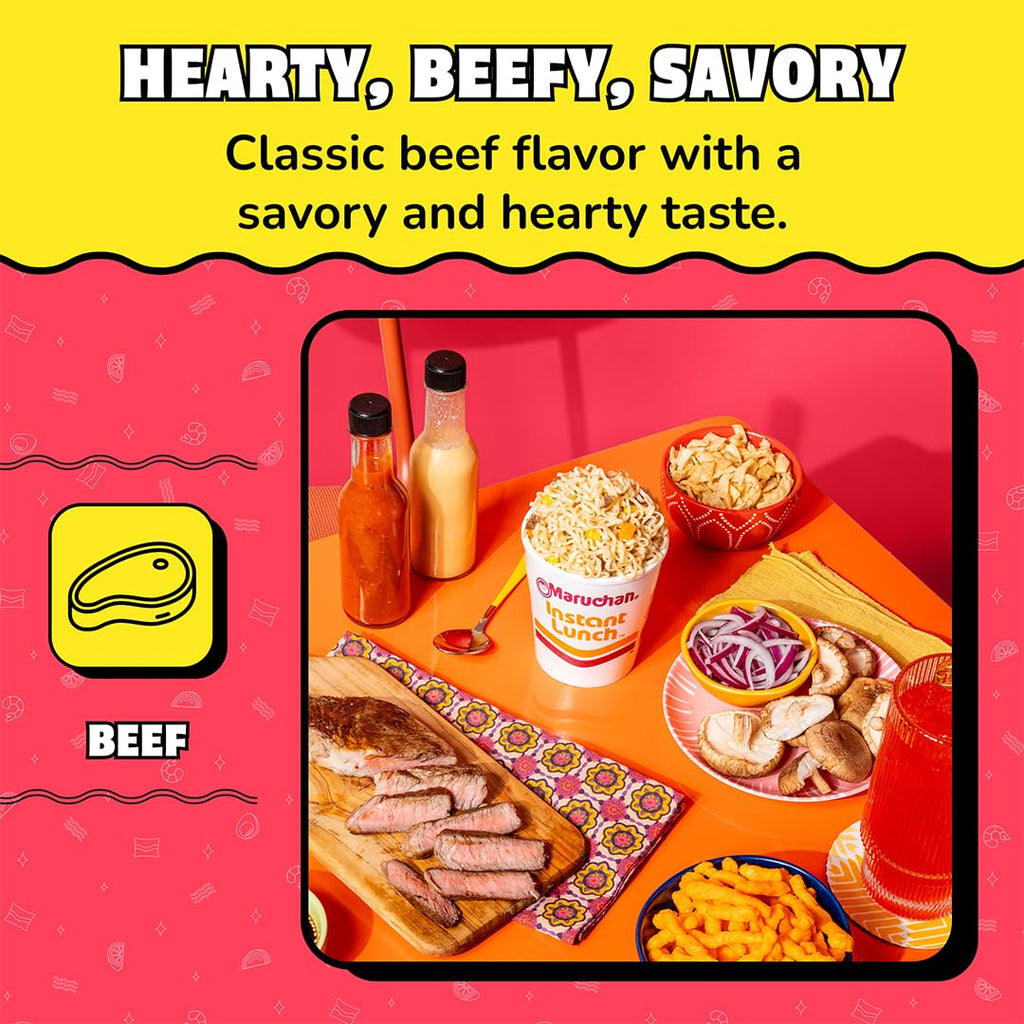 Maruchan Instant Lunch Beef, 2.25 Oz, Pack of 12